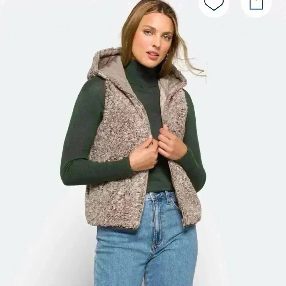 Coffeeshop brand Stitch Fix reversible Vest size XL tan brown